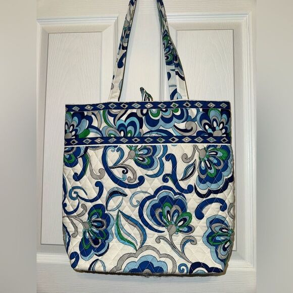 Vintage VERA BRADLEY Tote Bag in Mediterranean White Retired Fall 2008 - Picture 2 of 4